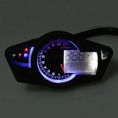 11000RPM TKOSM 12 В DC MPH/KMH мотоцикл ЖК цифровой одометр Speedo метр Тахометр инструменты подсветка Регулировка 11000 14000 22000 об/мин - Цвет: 11000RPM