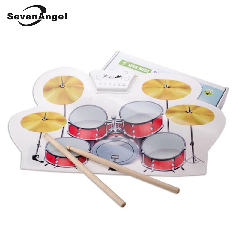 USB барабанный набор PC Настольный ручной свернутый электронный коврик