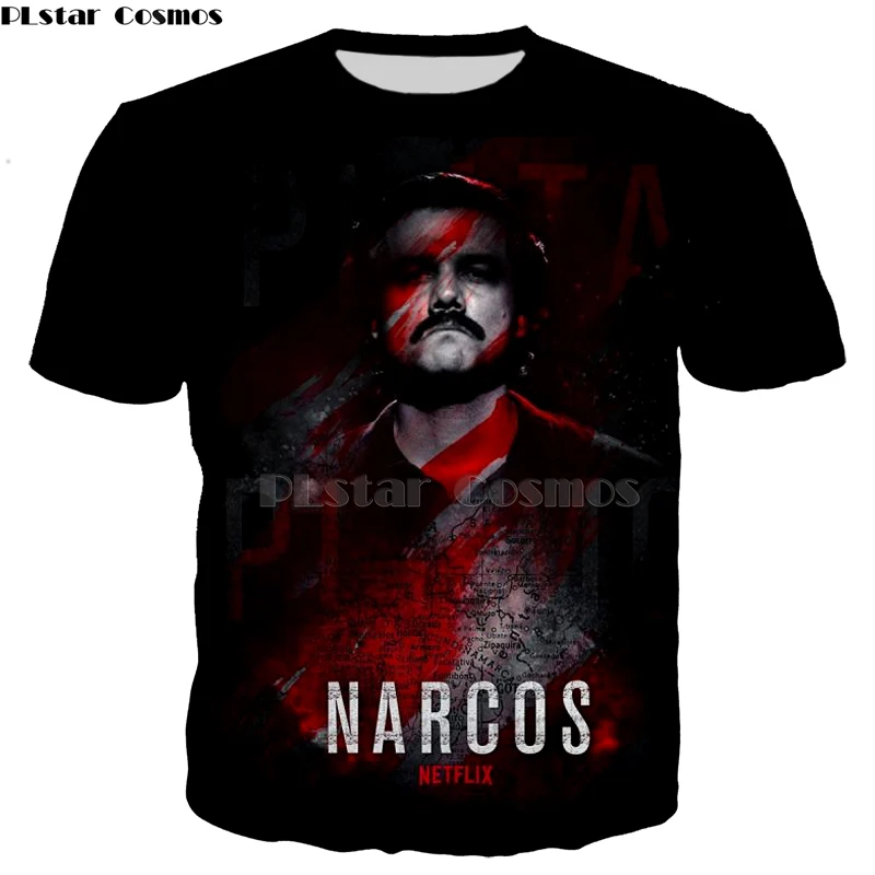 PLstar Cosmos Narcos Pablo Escobar Narcos bullet черные толстовки мафия хип-хоп мужские футболки Harajuku Streetwear-6