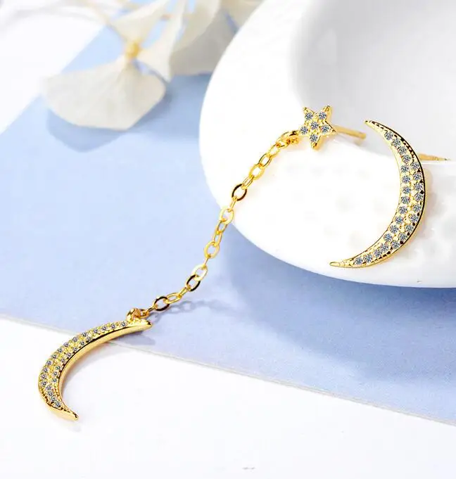 Новые асимметричные Висячие серьги для женщин кубический цирконий длинные