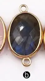 WT-C256 WKT Опт 10 шт./лот натуральный камень разъемы овальной формы нескольких цветов с двойной крючок для DIY ювелирные изделия делая классический - Окраска металла: B