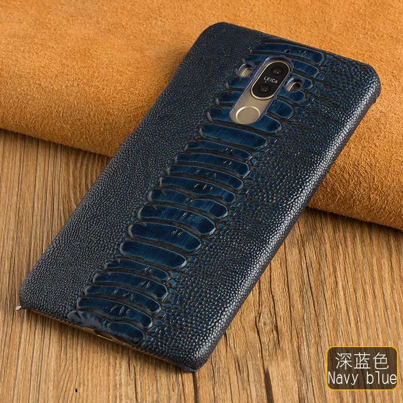 Blue Чехол LANGSIDI для LG V30 V40 V50, чехол из натуральной кожи, роскошный чехол из кожи страуса для LG g5 G6 G7 G8S fundas - Цвет: Blue