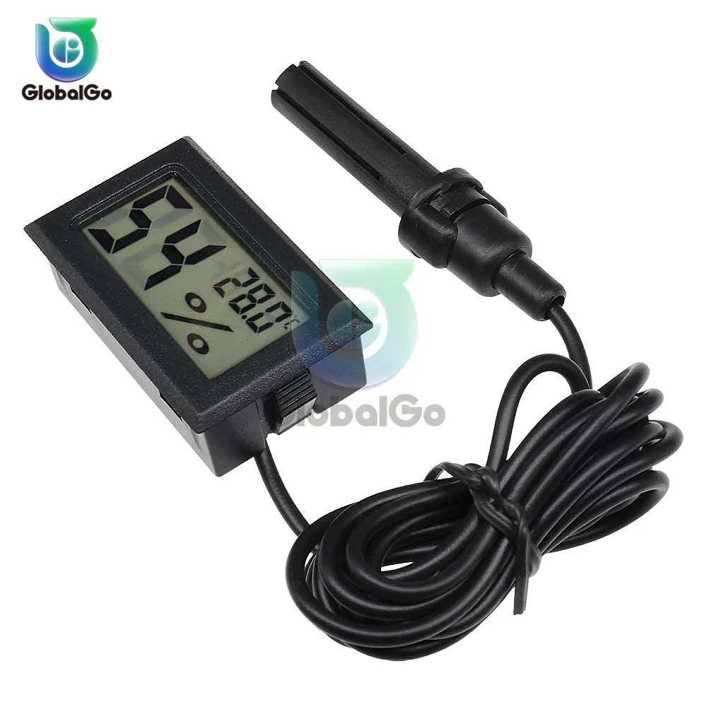 indoor lcd electronic temperature sensor humidity meter gauge instruments cable mini digital thermometer hygrometer outdoor free global shipping