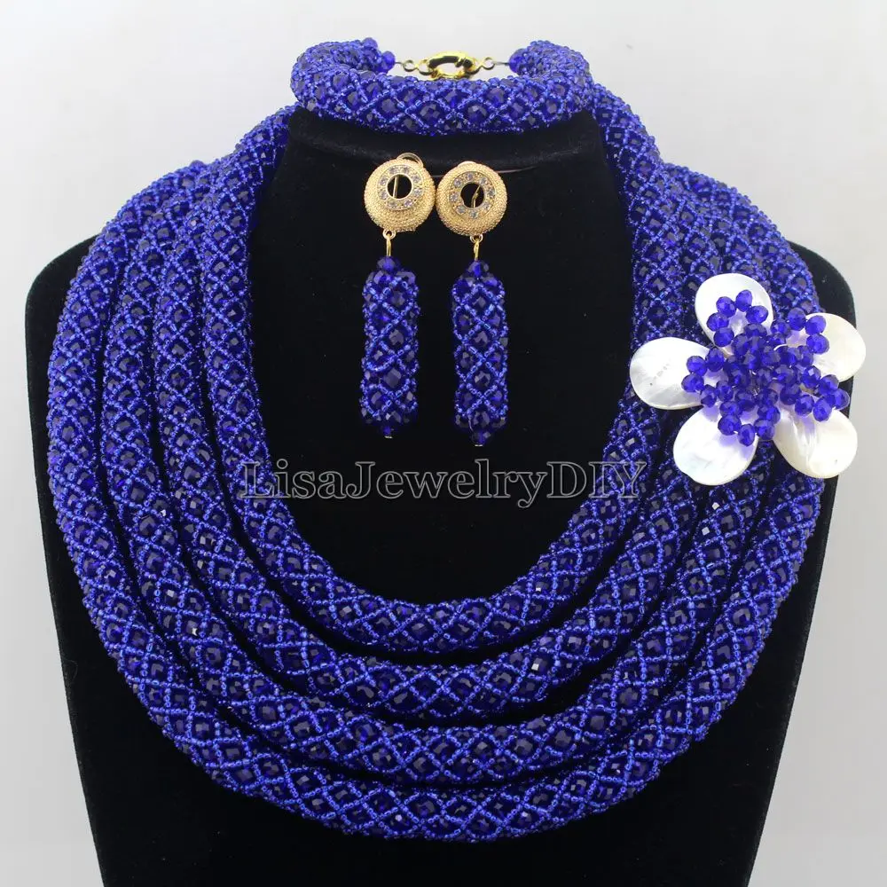 

African Statement Necklace Jewelry Sets Nigerian Beads Wedding Jewelry Set Bridal Statement Jewelry Set Free Shipping HD7331