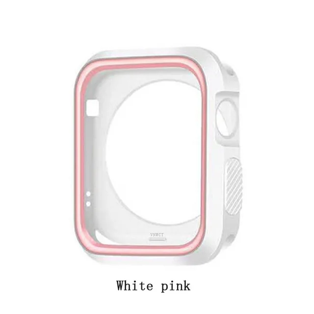 Тонкий чехол на 360 градусов для Apple Watch 4, 44 мм, 40 мм, чехол из мягкого прозрачного ТПУ для защиты экрана iWatch 4 серии, защитный чехол - Цвет: White pink