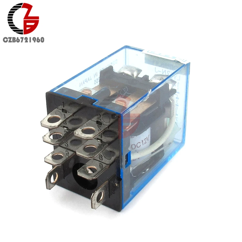 LY2NJ DC 12V Катушка силовое реле DPDT 8 Pin HH62P JQX-13F