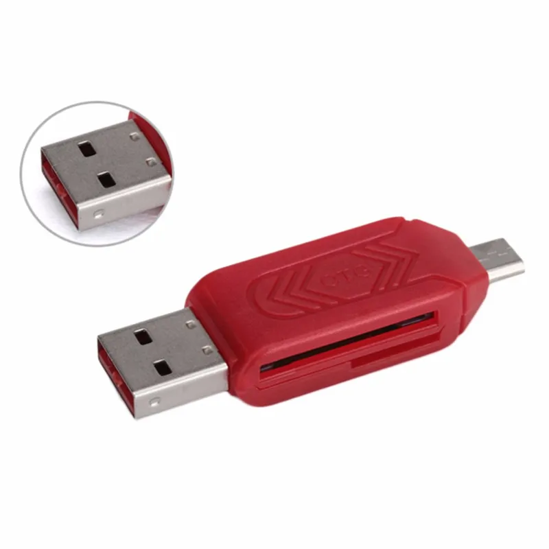 2 в 1 SD TF кард-ридер Micro USB OTG адаптер для samsung Android телефонов компьютер Micro USB зарядное устройство OTG конвертер кард-ридер
