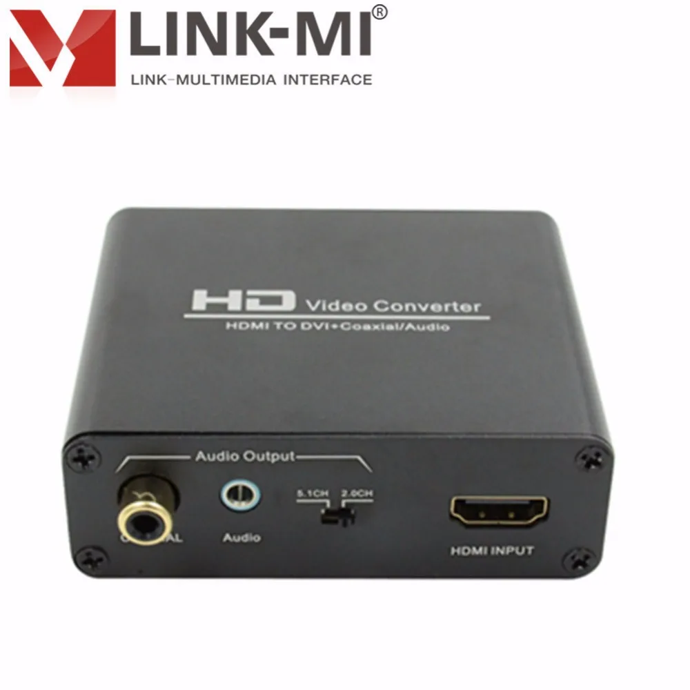 LINK MI преобразователь HDMI DVI с коаксиальным и аудиоразъемом 3 5 мм совместимый 1 HD Video