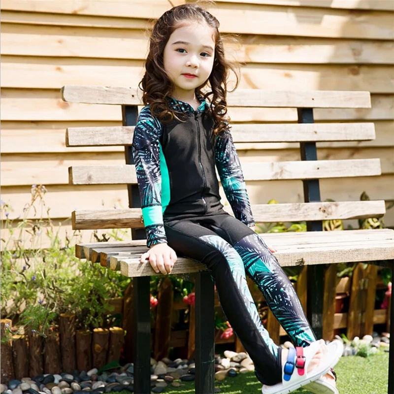 Купальник сплошной детский с длинным рукавом на возраст 2 10 лет|Комбинезоны| |