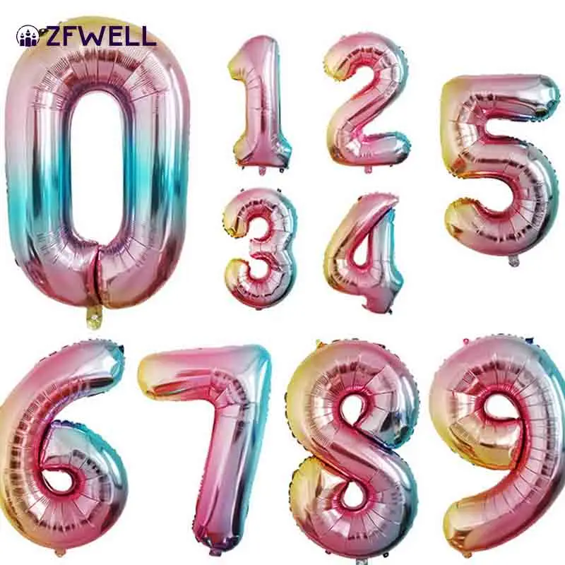 ZFWELL 32 дюймов алюминиевая пленка градиентный цифровой Воздушный шар День