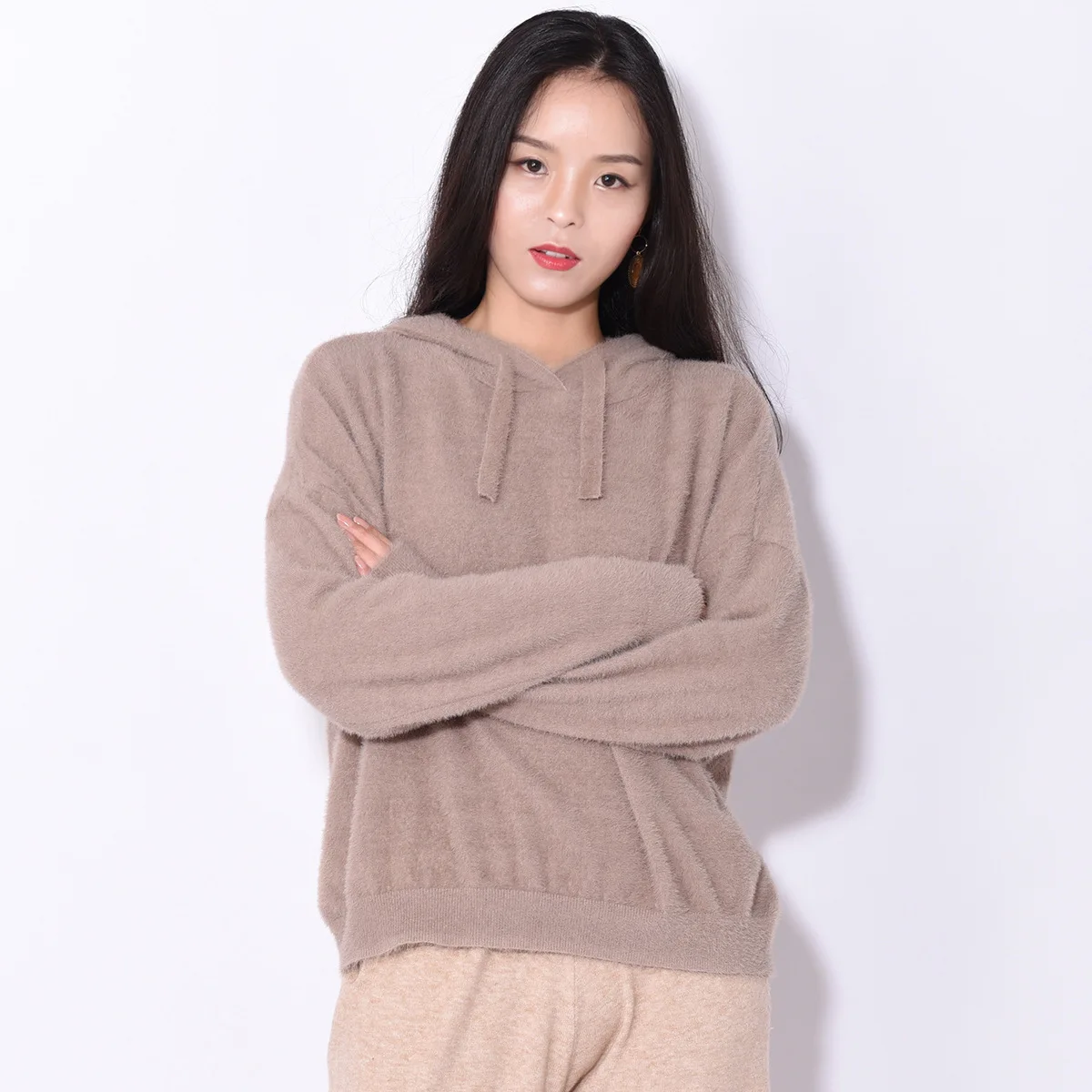 

Kpop Hot Sale 2019 Korean Motion Wind Easy Will Code Even Hat Imitate Mink Coat Autumn And Winter Fund Keep Warm Cashmere Woman