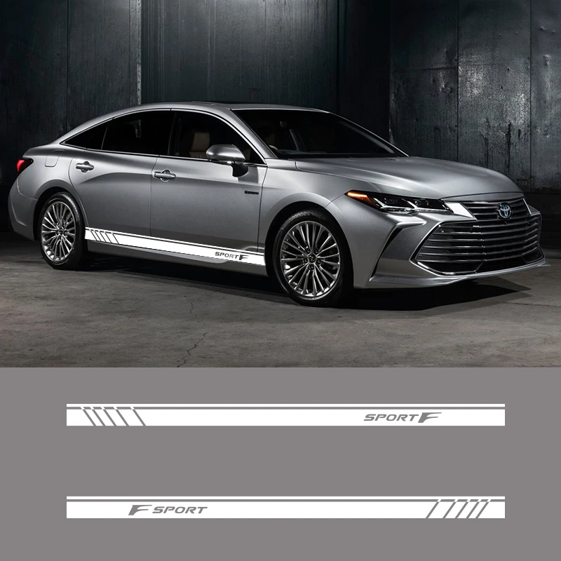 Виниловая наклейка на автомобиль с боковой юбкой 2 шт. наклейки в полоску графика