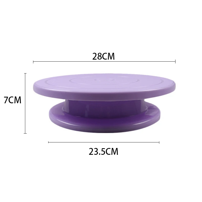purple DIY выпечка инструмент Пластик торт плита поворотный стол вращающийся против скольжения круглая подставка для торта украшения торта поворотный стол Кухня инструменты - Цвет: purple