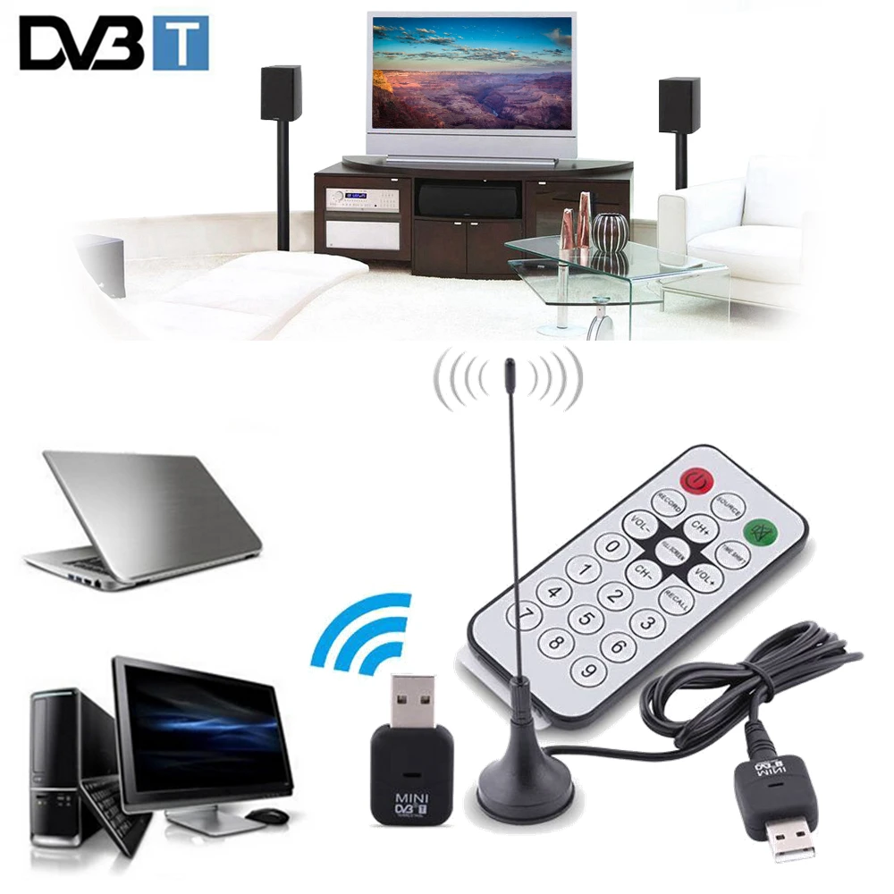 

TV Antenna Dongle Stick Video Broadcasting Recording SDR Antena Mini USB 2.0 Digital DVB-T SDR+DAB+FM HDTV Tuner DVBT Receiver