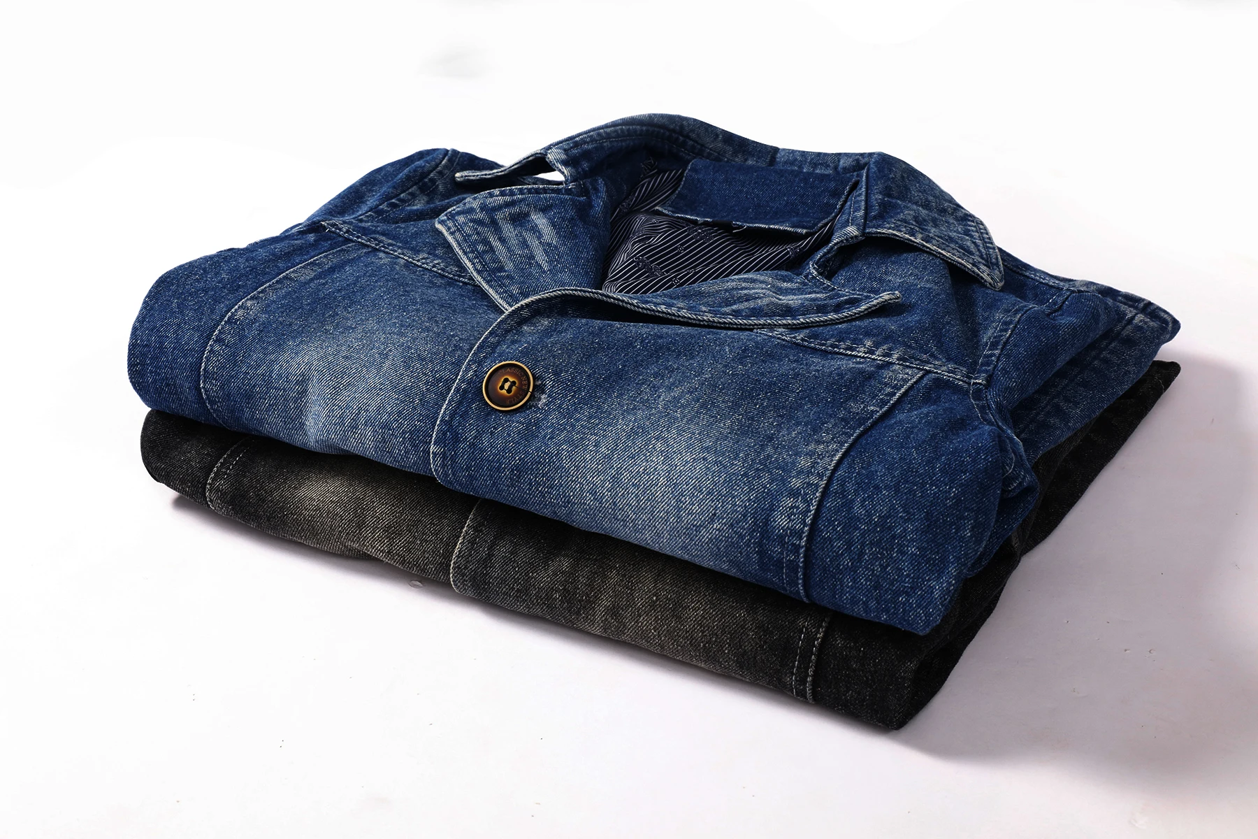 Мужской джинсовый Тренч синяя джинсовая куртка хорошего качества Повседневная
