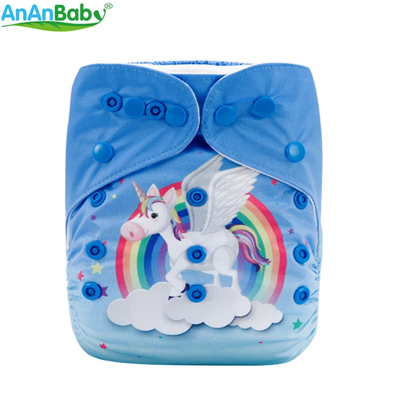 AnAnBaby 10 шт. в партии, карманные тканевые подгузники, Многоразовые водонепроницаемые подгузники без вставок