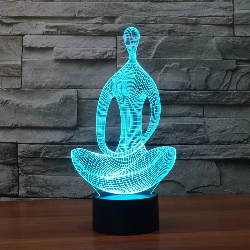 3D светодиодный ночник для медитации из акрила декоративное освещение спальни