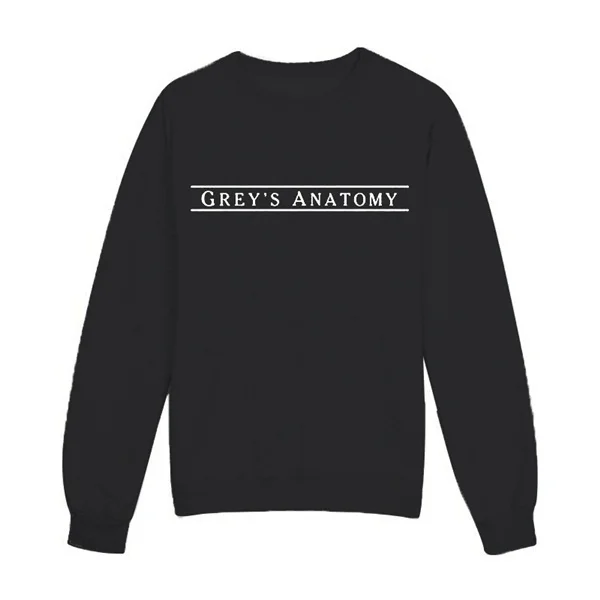 GREY'S ANATOMY толстовка унисекс Толстовка Moletom Do пуловеры tumblr повседневные топы Greys Anatomy Толстовка модный джемпер - Цвет: Black