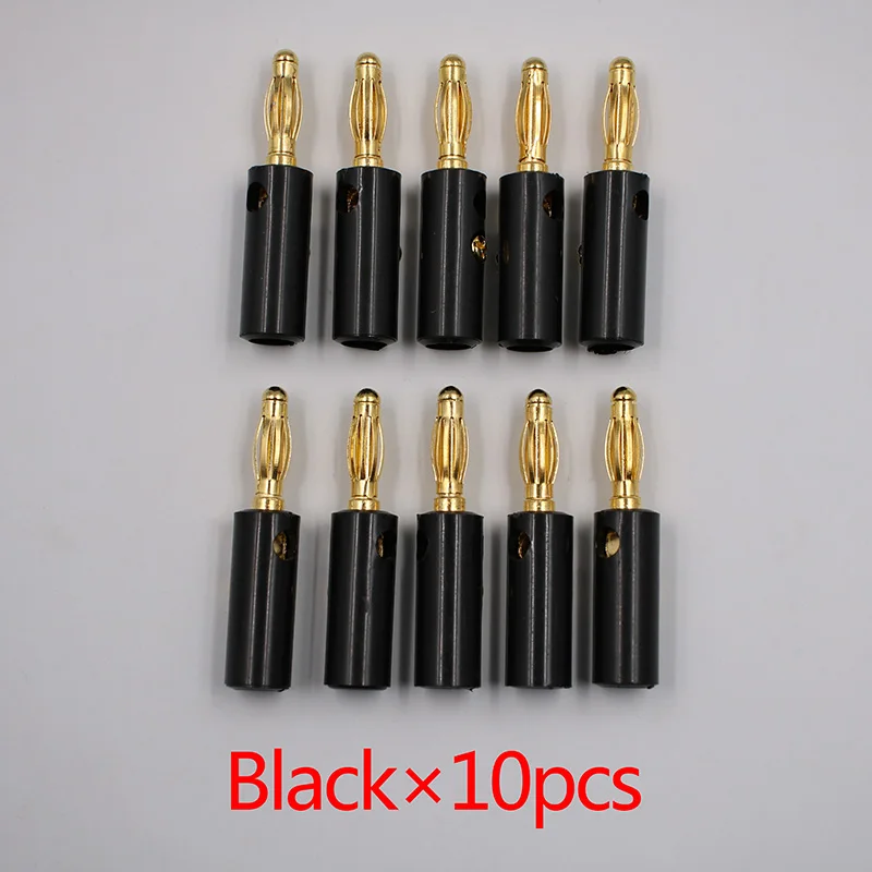 10pcs Black Golden 10pcsAudio спикер винт банан золотая пластина разъемы 4 мм Черный Красный Facotry онлайн золотой - Цвет: 10pcs Black Golden