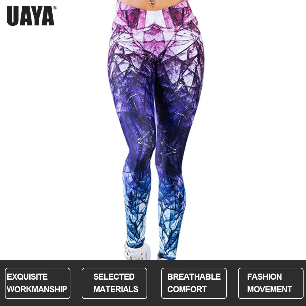 UAYA 2019 горячие новые женские штаны для йоги 3D Печатные Леггинсы эластичные фитнес