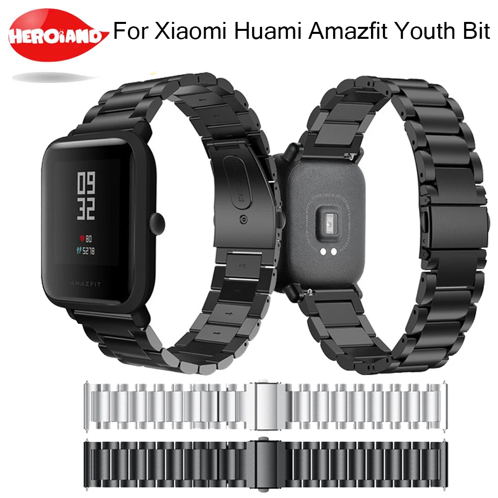 Сменный металлический ремешок для Xiaomi Huami Amazfit Bip BIT PACE Lite Молодежный носимый