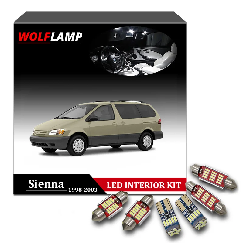 Wolflamp 15 шт. супер яркая белая светодиодная интерьерная автомобильная лампа для 1998