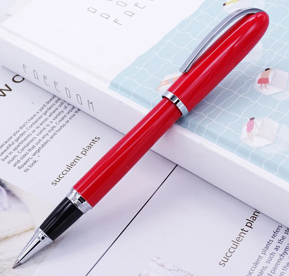 Baoer роликовая ручка с плавным пополнением «Air Force One» красный с серебряным зажимом уникальный дизайн офисный бизнес подарок, школьные принадлежности