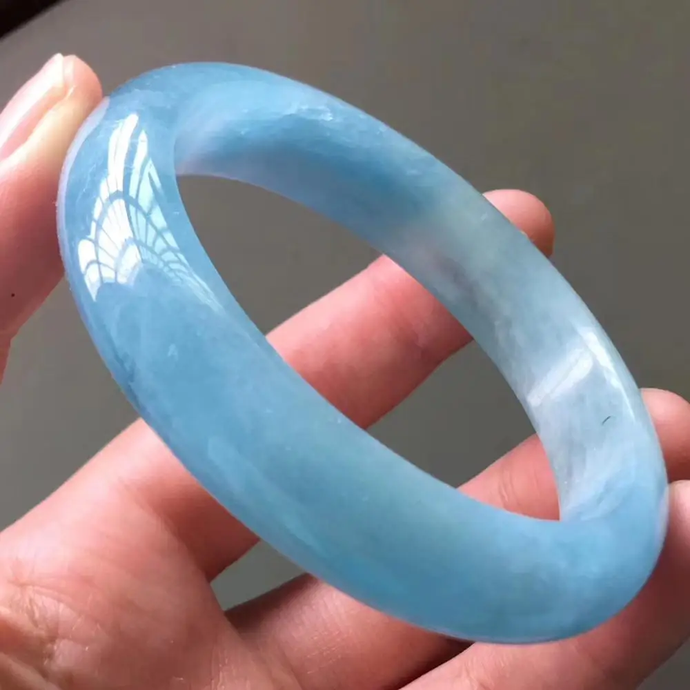 Модный браслет из натурального аквамарина прозрачный синий Морской для женщин