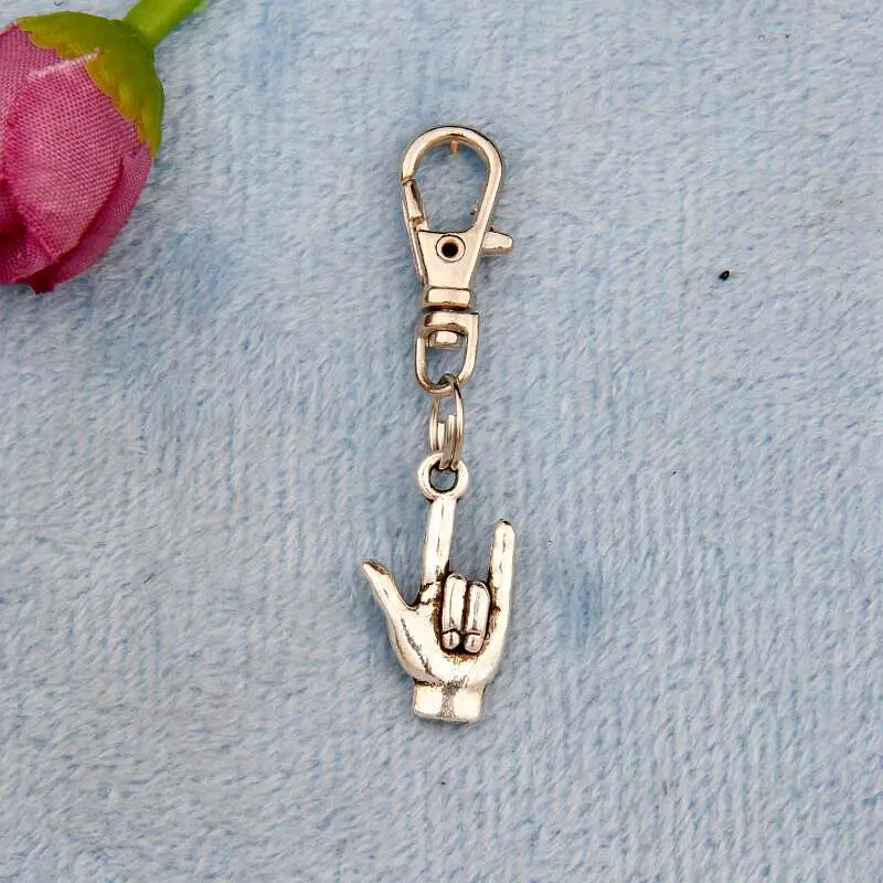 Новинка 50 шт. винтажный серебряный с шармом вращающаяся кнопка омаров брелок