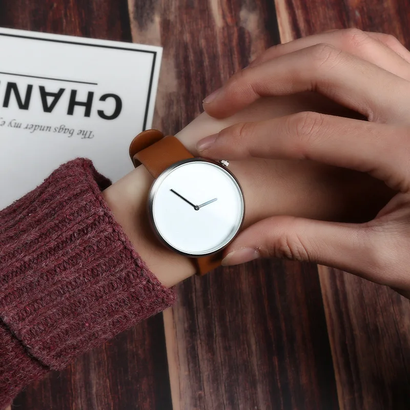 Простые Женские Мужские часы лучший бренд роскошные кожаные сетчатые кварцевые