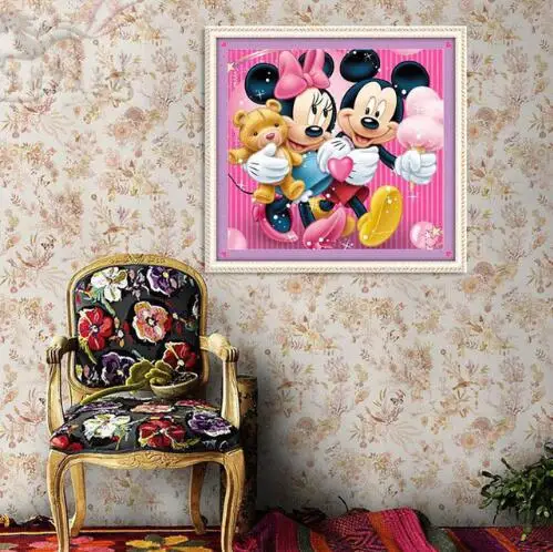 4 5D DIY Алмазная картина Микки Маус, мультфильм, полная круглая Алмазная вышивка, стразы, Алмазная мозаика, картина по номерам XY25 - Цвет: 4