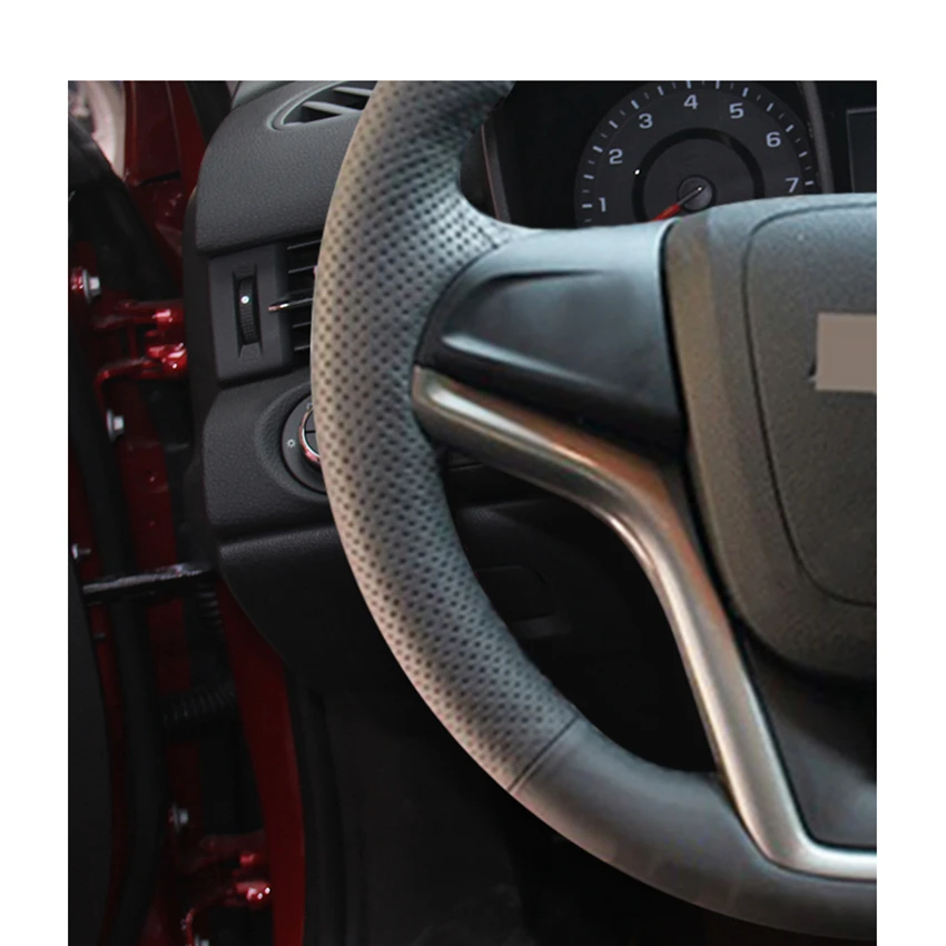 Ручная работа черный PU искусственная кожа Чехлы рулевого колеса автомобиля