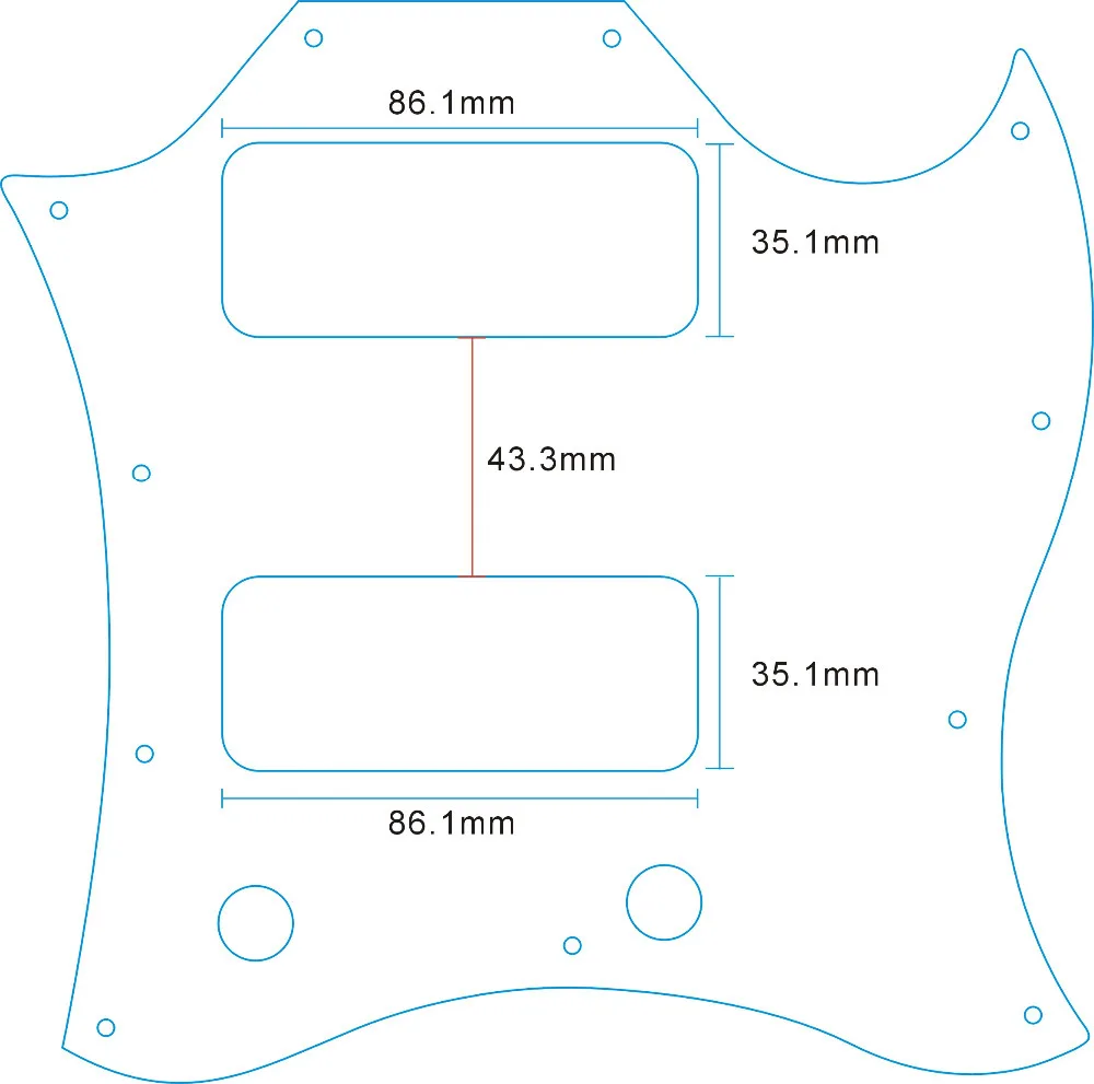 Pleroo Custom Guitar pickgaurd-для стандартного SG стиля с P90 звукоснимателями гитарная
