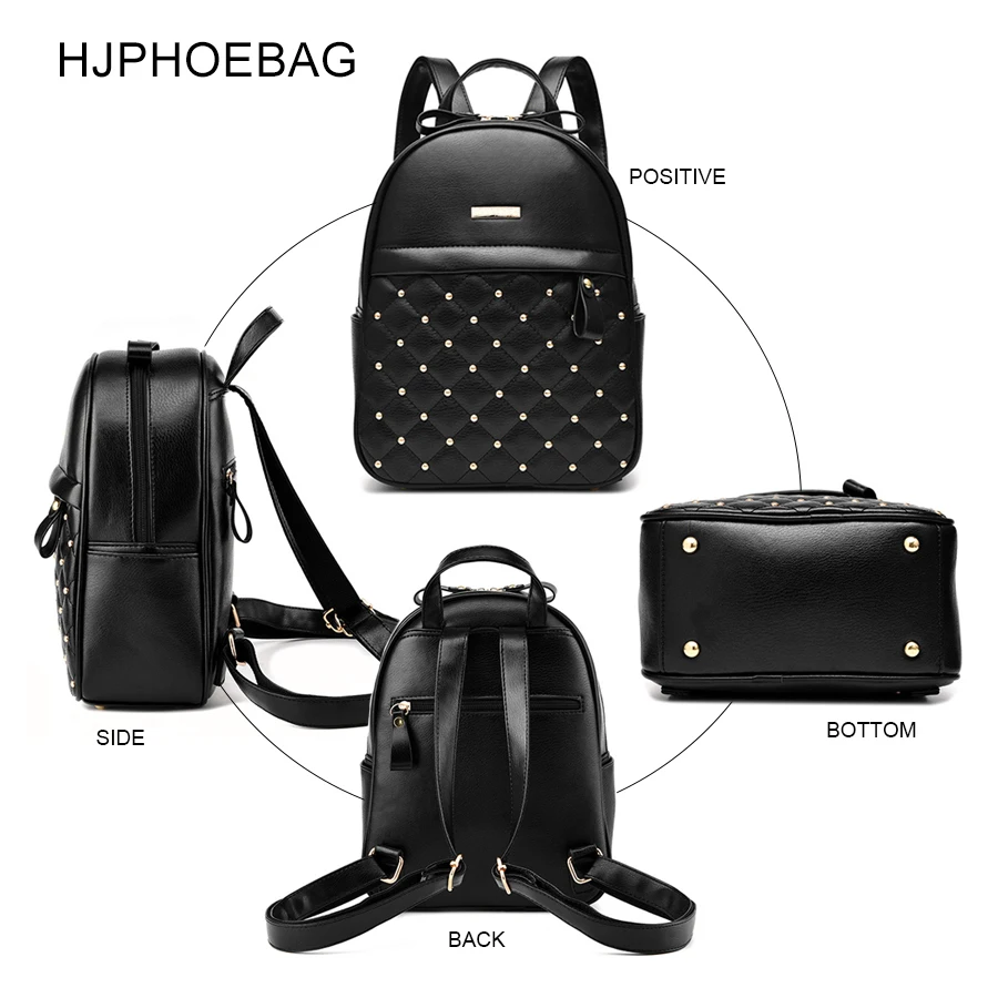 HJPHOEBAG, женский рюкзак, модные повседневные сумки, высокое качество, женская сумка на плечо из искусственной кожи, рюкзаки для девочек, sac YC205