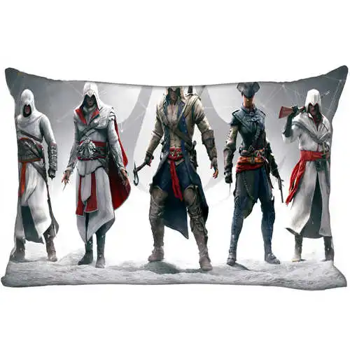 Лучший пользовательский чехол для подушки assassins_creed(1)@ спальня дома прямоугольная Наволочка на молнии(одна сторона)@ 181205-05-01-26