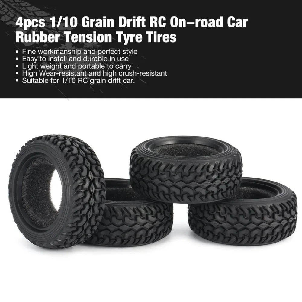 4 шт. 1/10 Средний зерна дрейф RC на дороге автомобильные шины резина Натяжные 49 мм