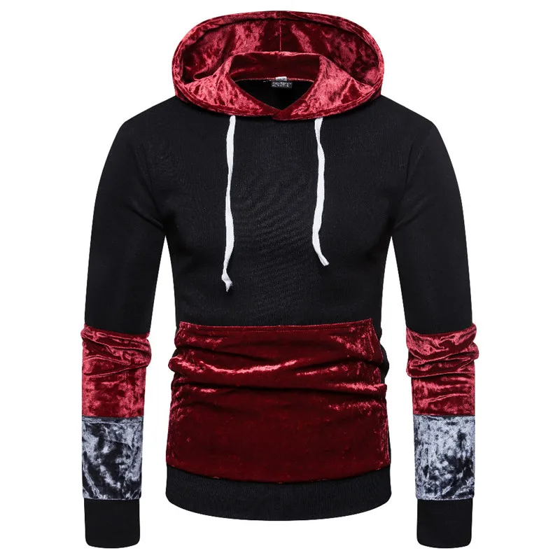 Мужская толстовка на молнии повседневная бархатная с капюшоном одежда HD81 осень