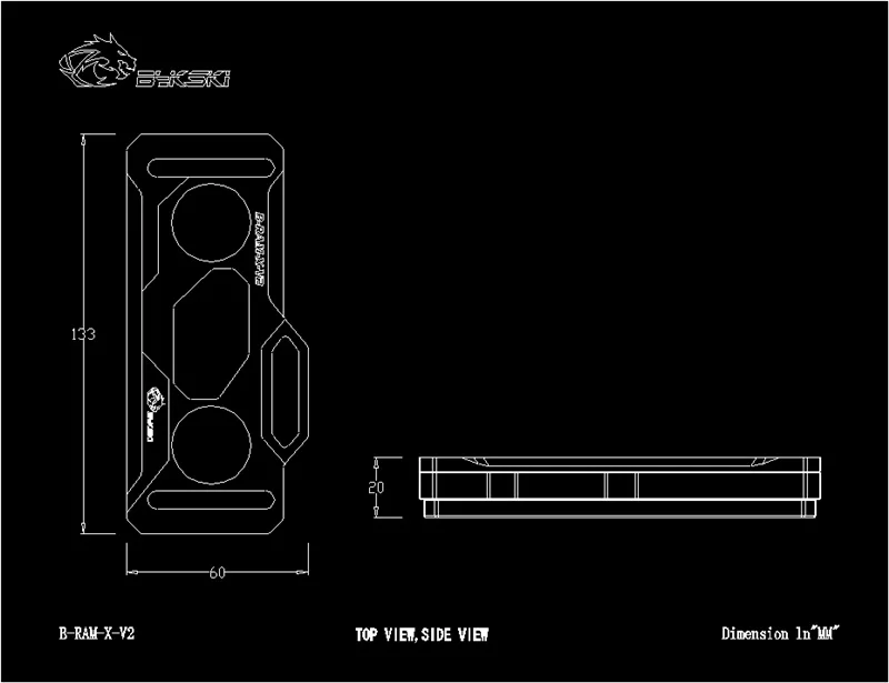 Bykski ram водный блок поддерживает 2 канала, 4 канала, кулер памяти, B-ram-X-V2