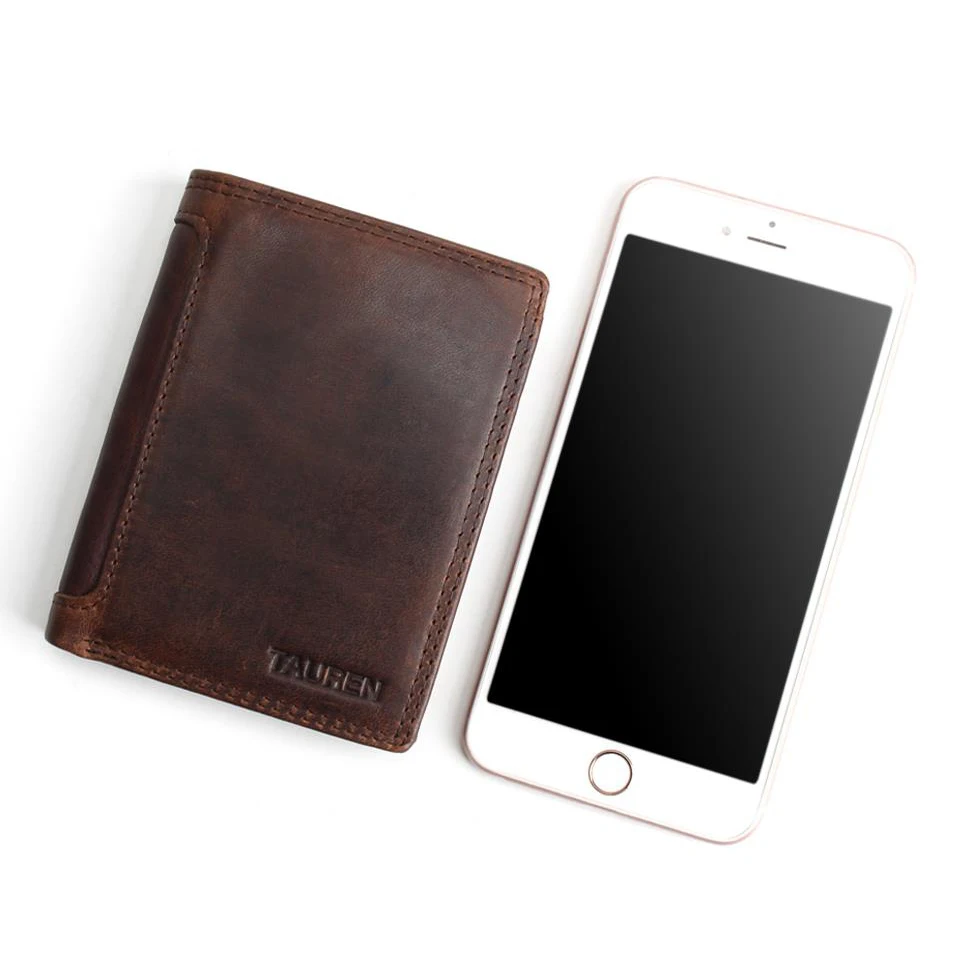 Винтажный дизайнерский кошелек 100% мужские бумажники из натуральной воловьей