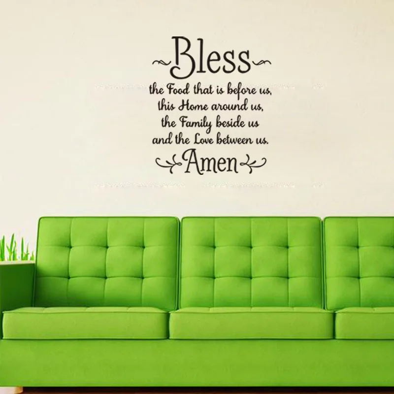 Благослови английский письмо винил Цитата Наклейки на стену Гостиная для