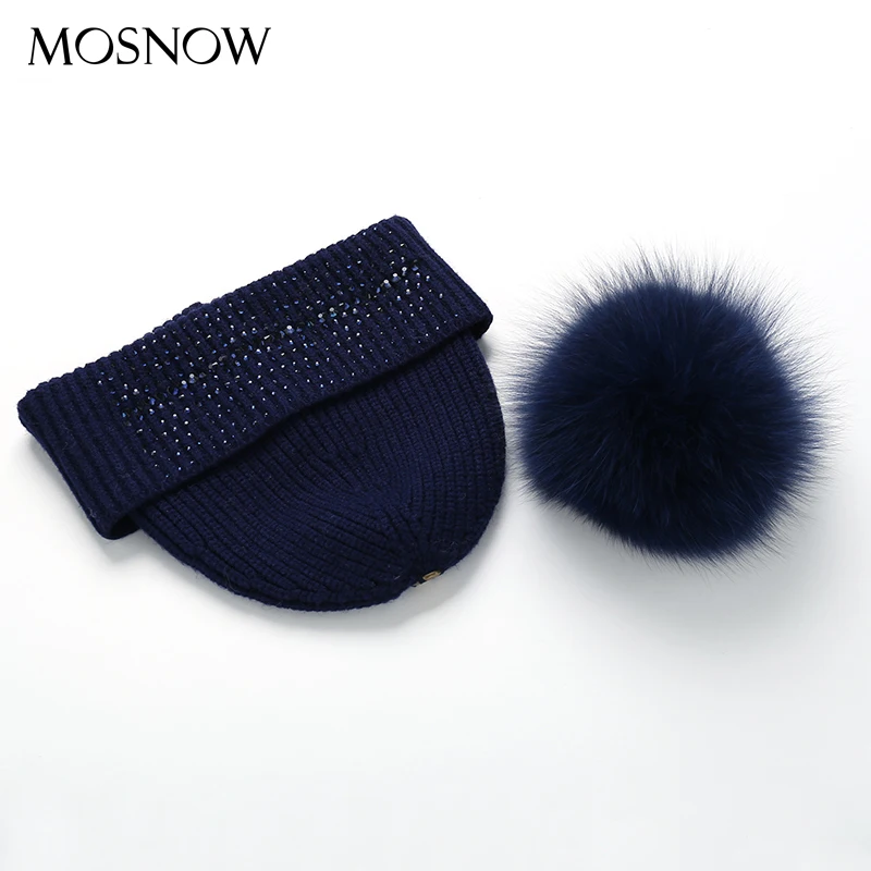 

Winter Hats For Women Vogue Wool Natural Raccoon Fur Pom Poms New 2019 Knitted Warm Hat Female Skullies Beanies #MZ709B