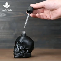 scrub bitter bottle of bitter medicine dropper liquid frosted black skull shape glass with child proof cocktail 3060120ml