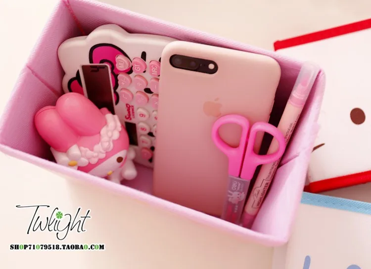 Мультфильм рисунок «Hello Kitty» с рисунками из мультфильма «My Melody Cinnamoroll Собака пудинг собака персонажи Little Twin Stars милые косметички игрушка складной ящик для хранения сумка