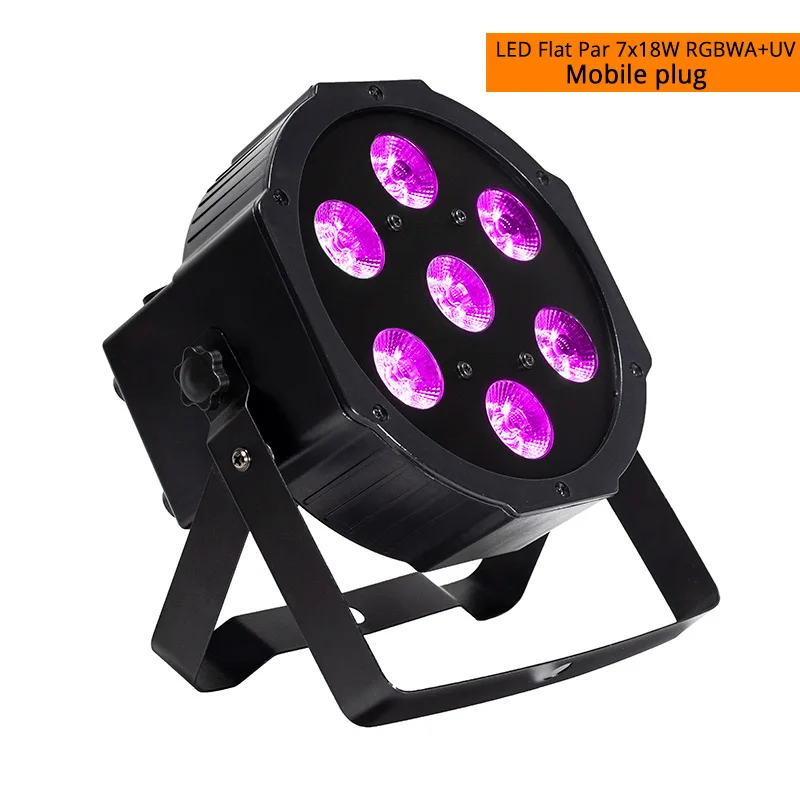 LED 7x18W RGBWA-UV Djworld светодиодный Par 7x18 Вт RGBWA+ УФ сценический светильник Профессиональный DMX512 эффект светильник ing power In/Out для клубов Домашние развлечения Dj Disco - Цвет: LED 7x18W RGBWA-UV