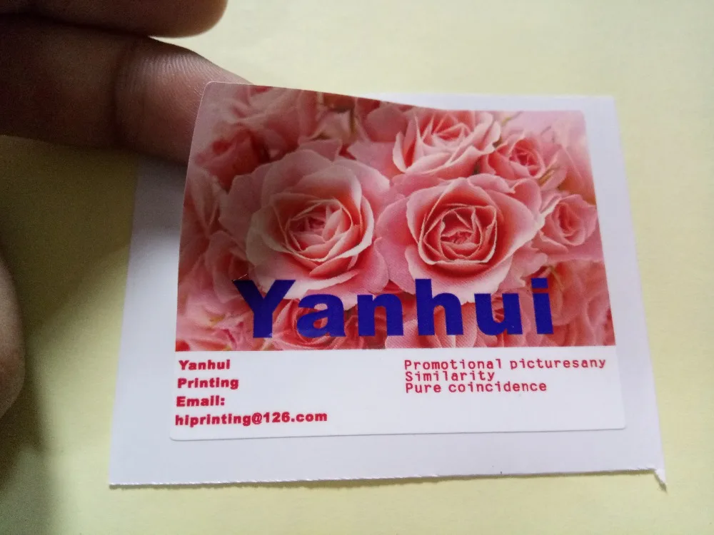 

4x4" white vinyl sticker printing custom/glossy film laminated