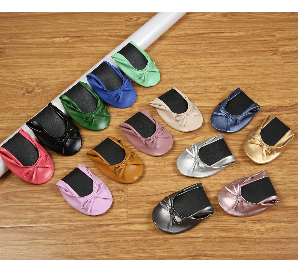 

Beige Shoes Flats Portable Fold Up Ballerina Flat Shoes Roll Up Foldable Ballet after Party Shoes For Bridal Wedding Party Favor