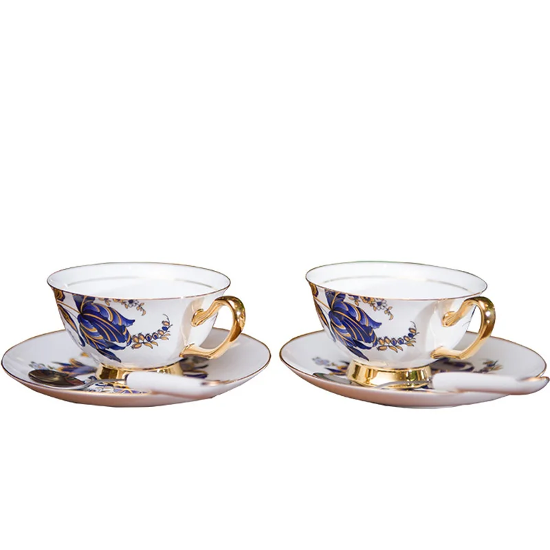 

Rui Shikai poem European warm bone china coffee cup set afternoon tea cup Black Tea Ceramic Decal