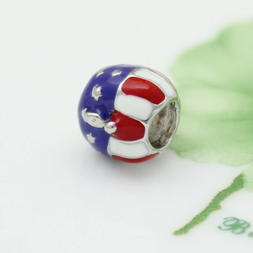 slide charm Free shipping America Usa Flag Heart Love Charms For Bracelets fit Pandora bracelet | Украшения и аксессуары
