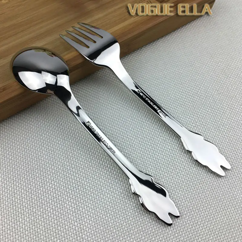 Детский набор столовых приборов с рисунком из мультфильма 1810 нержавеющая ложка