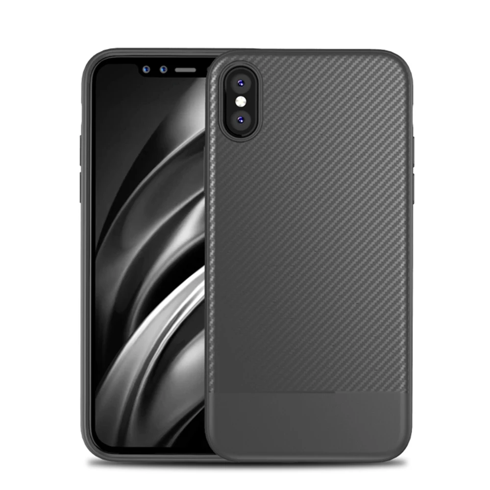 Gray FLOVEME для iPhone X 10 чехол роскошный, деловой чехол из углеродного волокна для iPhone 8 7 6 6S Plus силиконовый чехол для телефона аксессуары - Цвет: Gray